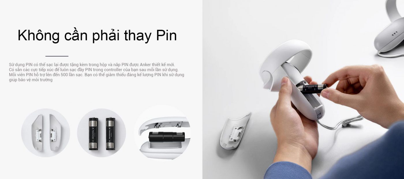 Pin Controller Oculus Quest 2 Trên đế Sạc Anker