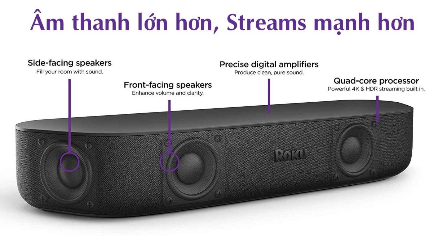 Bố Trí Loa Roku 9102r Streambar Stereo Soundbar