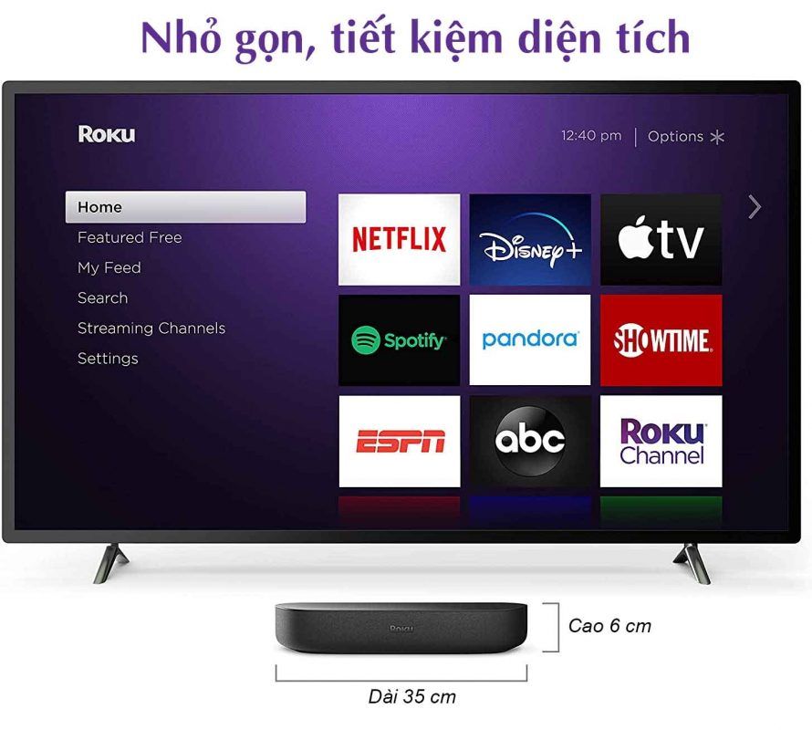 Roku Streambar Kích Thước Nhỏ Gọn