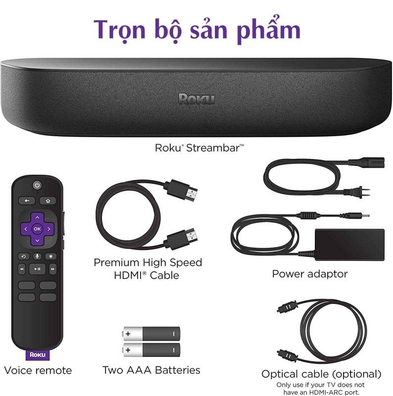 Trọn Bộ Sản Phẩm Roku 9102r Streambar Stereo Soundbar 3