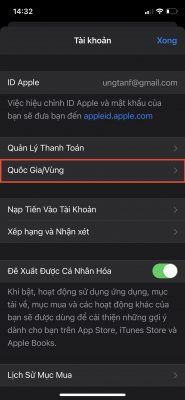 Chọn Quốc Gia Và Vùng Trên Apple