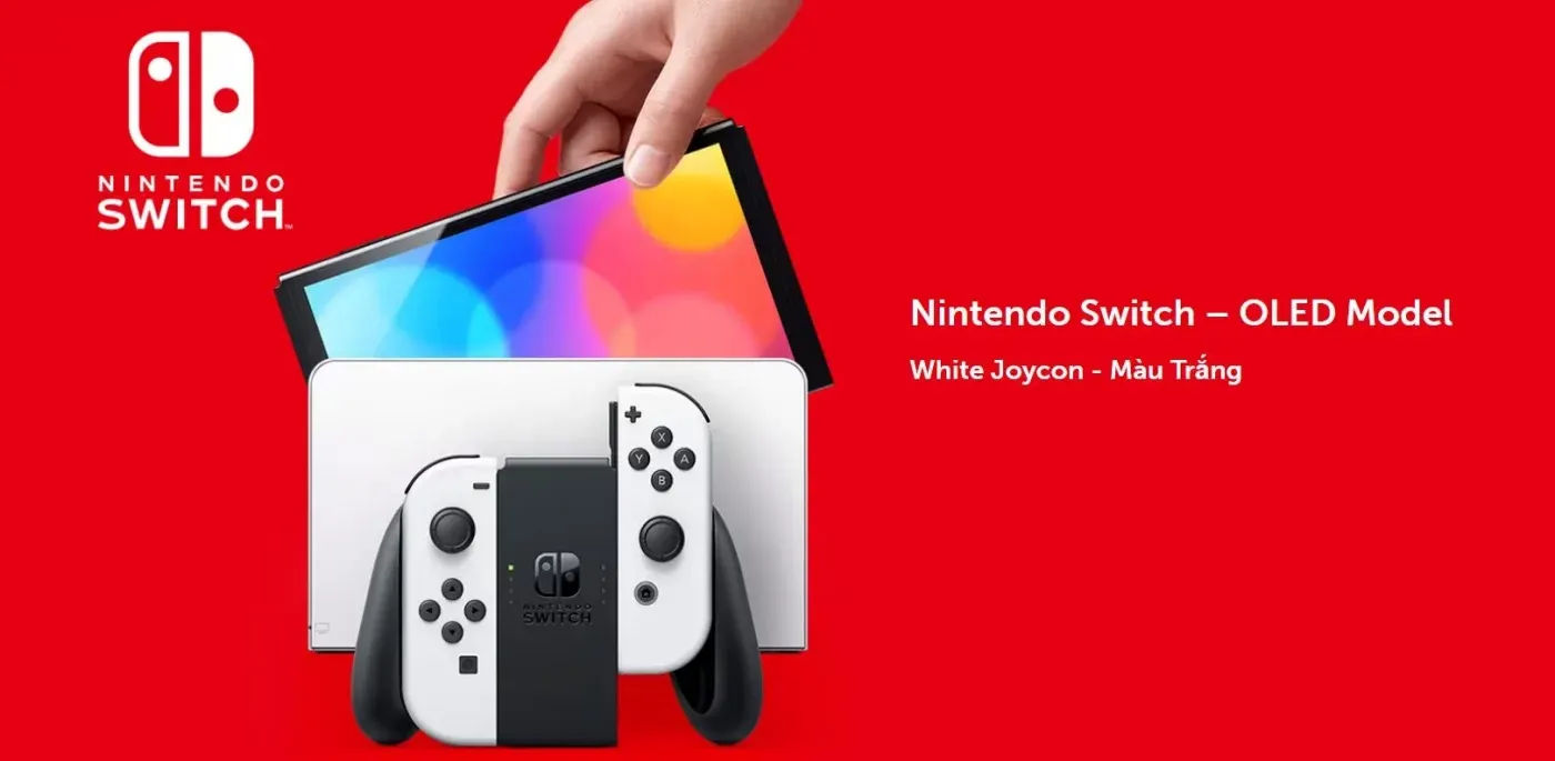Máy Chơi Game Nintendo Switch Oled Model With White Joy‑con