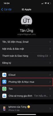 Mục Phương Tiện Mục Mua Trong Tài Khoản Apple