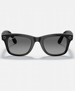 Kinh Ray Ban Stories Shiny Black Polarized Grey Gradient 53mm