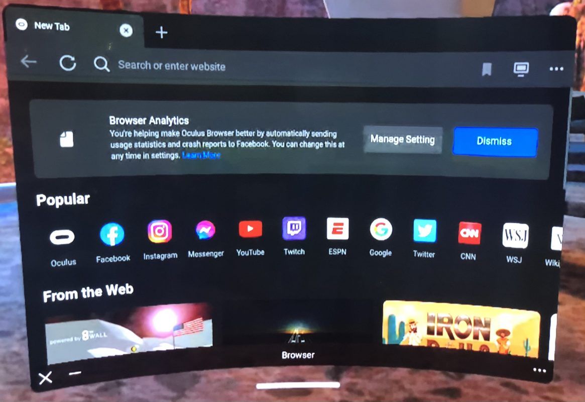Trình Duyệt Web Browser Oculus