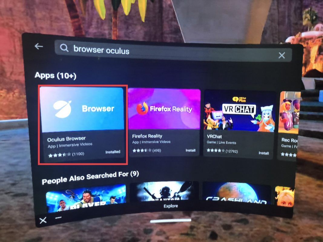 Ứng Dụng Browser Oculus