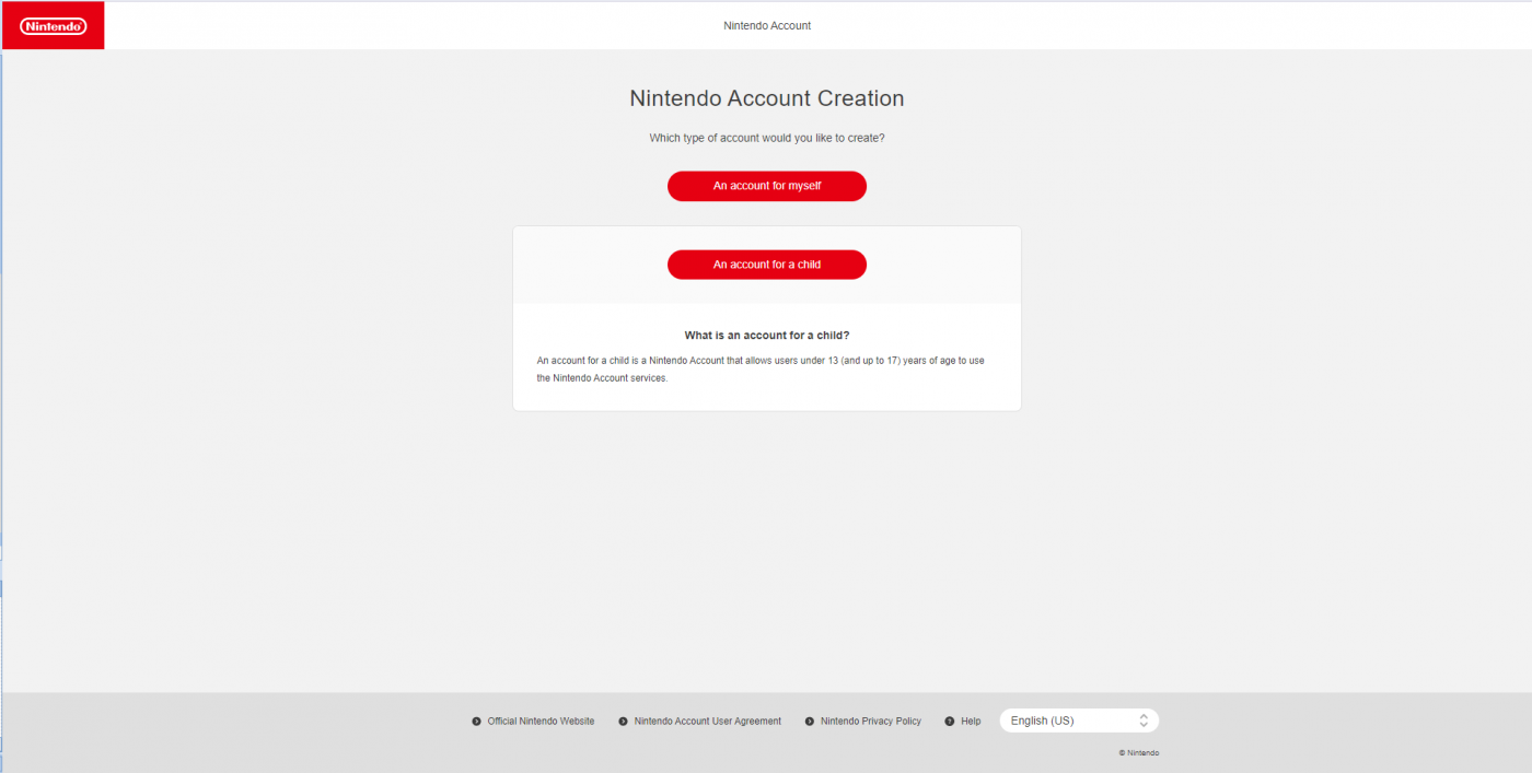 Nintendo Account Creation