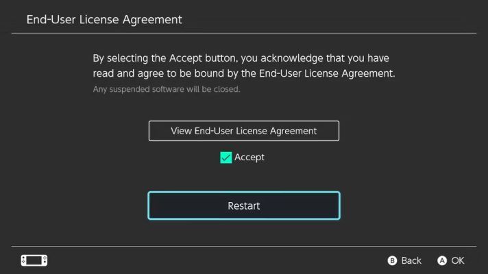 5. Restart Nintendo Switch để áp Dụng Các Thay đổi