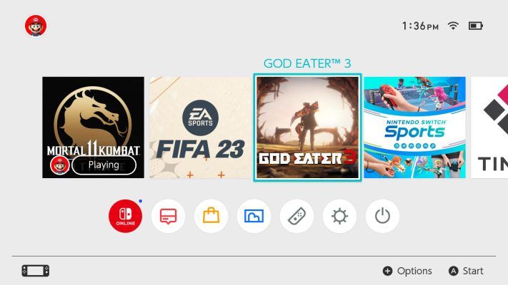 Home Menu Trên Nintendo Switch