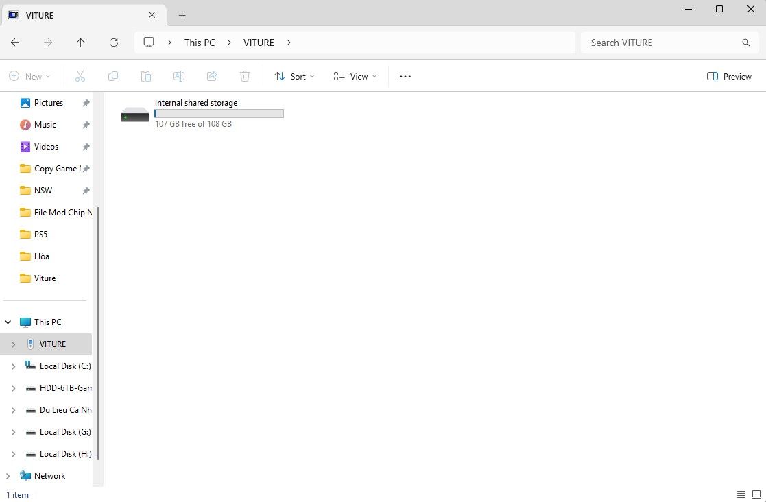 Chọn Thư Mục Internal Shared Storage