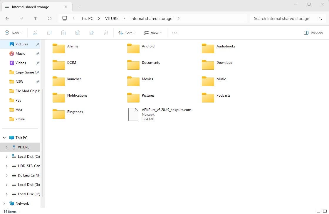 Copy Paste File Apk Vào ổ Cứng
