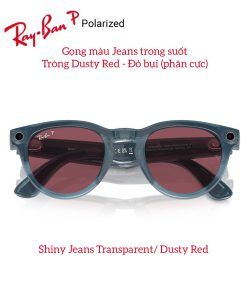 Kính Thông Minh Ray Ban Meta Headliner Shiny Jeans Transparent Dusty Red