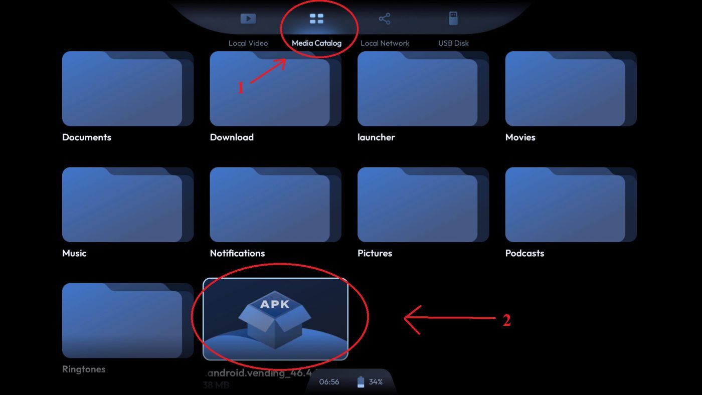 Truy Cập Mục Media Catalog Và Cài File Apk