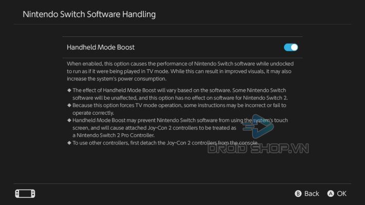 Bật Chế độ Handheld Mode Boost
