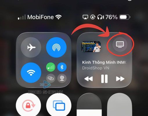 Mở Trung Tâm Thông Báo Và Chọn Nút Audio Output