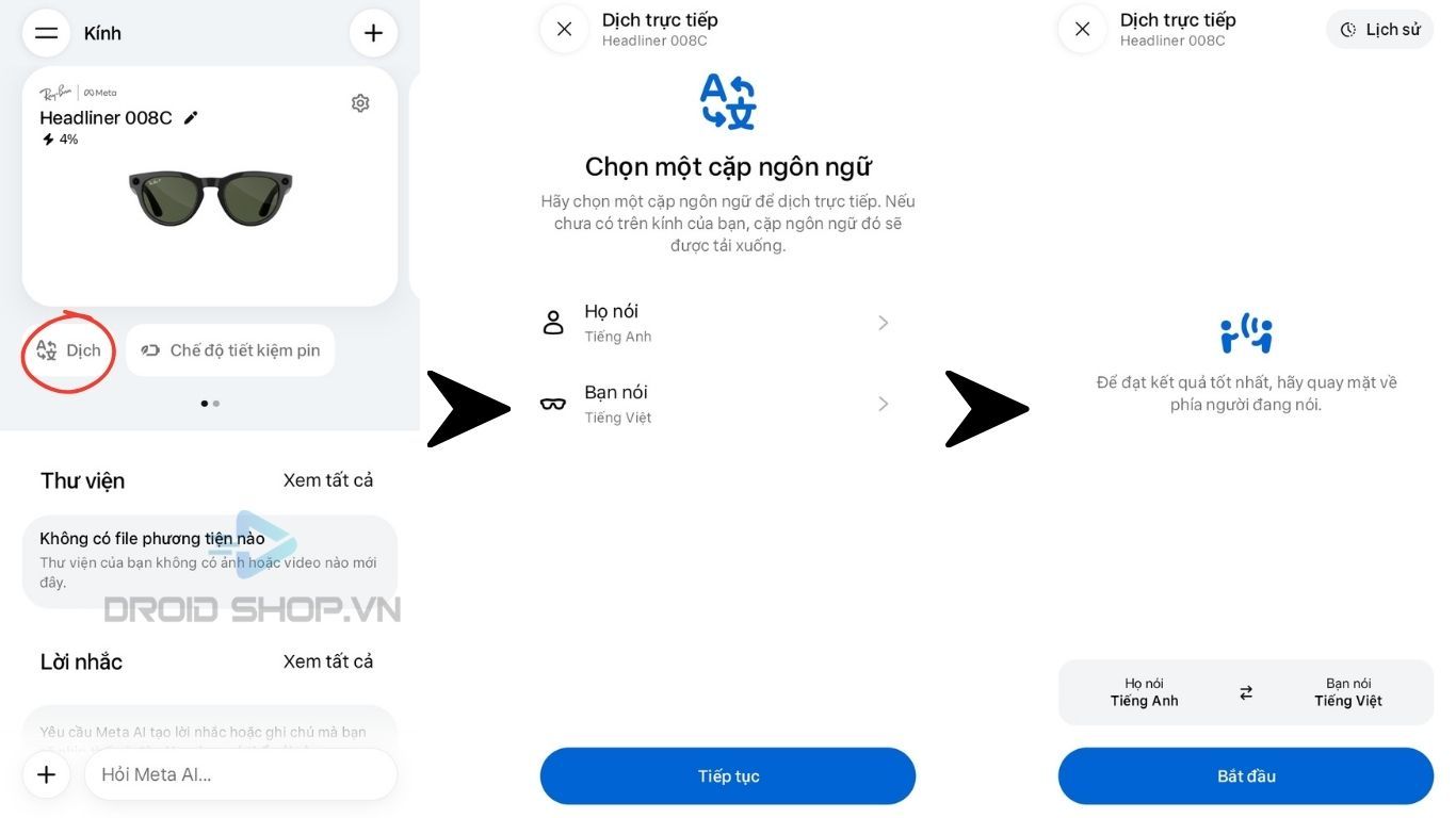 Cách Bật Dịch Hội Thoại Trên App Meta Ai