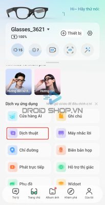 Bấm Chọn Vào Phần Dịch Thuật
