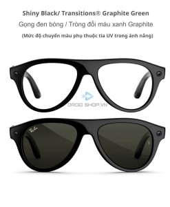 Ray Ban Meta Aviator Gen 3 Shiny Black Transitions Green
