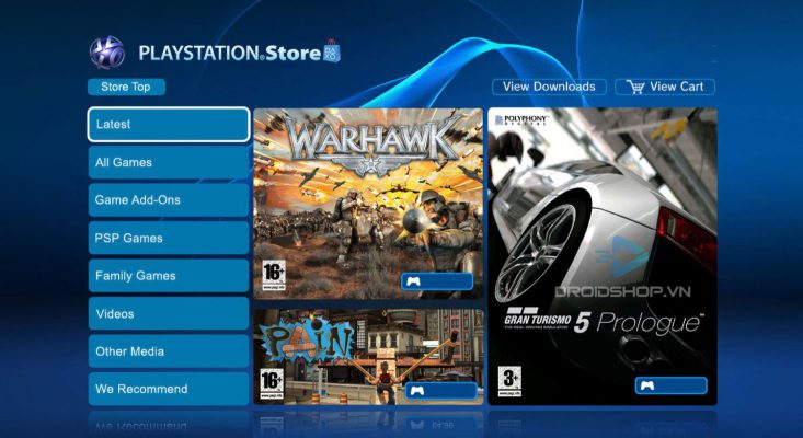 Giao Diện Cửa Hàng Playstation Store Trên Playstation 3