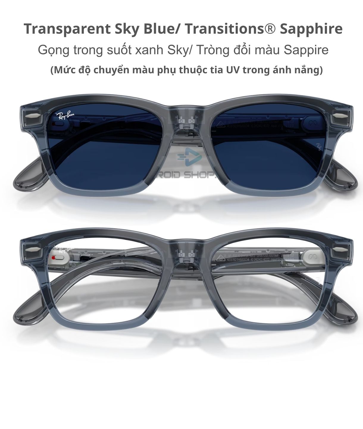 Kính Ray Ban Meta Audio Burbank Matte Black Transitions Graphite Green (2)