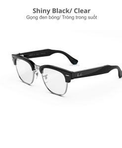 Kính Ray Ban Meta Audio Clubmaster Shiny Black Clear